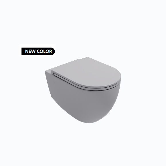 INFINITYI Конзолна тоалетна чиния без ръб, Stone Grey, Светло сив мат