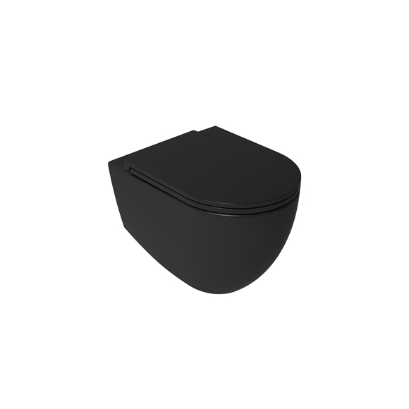 INFINITY Конзолна тоалетна чиния без ръб, Black, Черен мат
